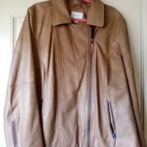 Style & Co. Camel Leather Jacket